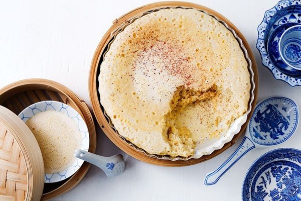 Steamed ginger sponge with star anise custard
