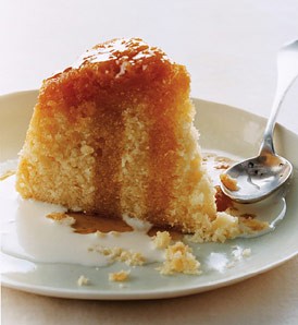Steamed golden syrup spongecake