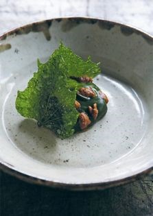 Steamed hapuku, wild nettle and toasted rye butter