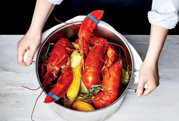 Steamed lobster and corn for a crowd