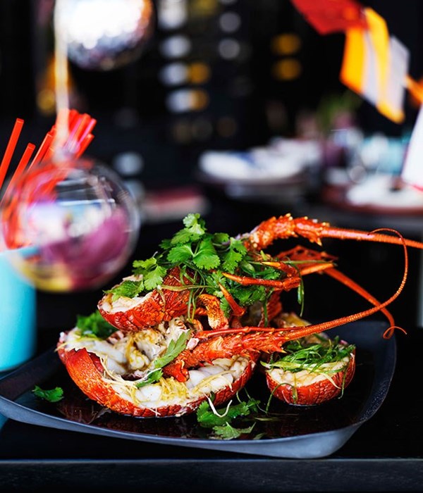 Steamed lobster with ginger and spring onions [Hamish Ingham]