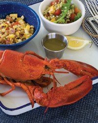 Steamed lobster with lemon thyme butter