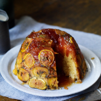 Steamed marmalade, thyme and fig pudding 