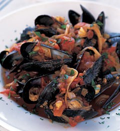Steamed mussels