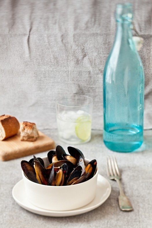 Steamed mussels