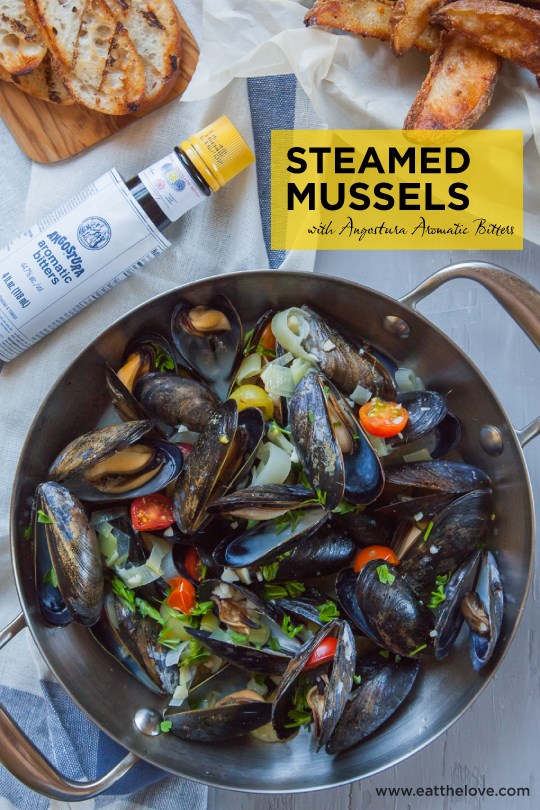 Steamed mussels with Angostura aromatic bitters