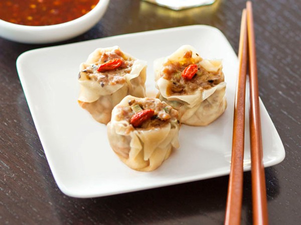 Steamed pork-and-mushroom shumai