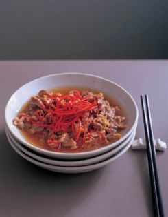 Steamed pork belly with preserved shrimp paste