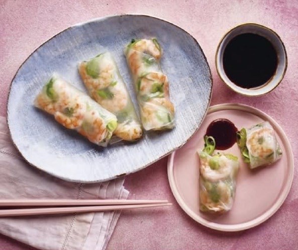 Steamed prawn spring roll
