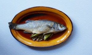 Steamed seabass with soy