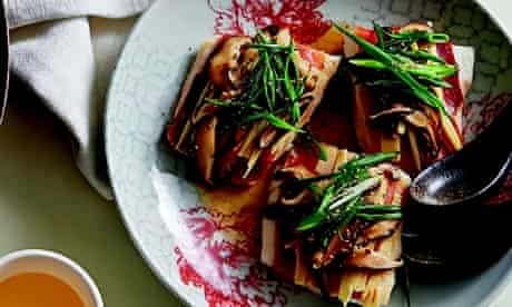 Steamed snapper with shiitake, prosciutto & bamboo