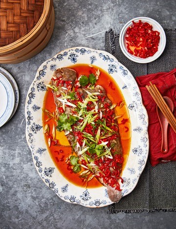 Steamed soy Dover sole