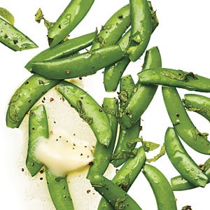 Steamed sugar snap peas
