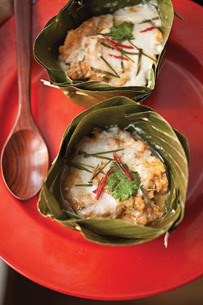 Steamed Thai fish custard (Hor mok)