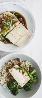Steamed tofu in ginger-soy dressing