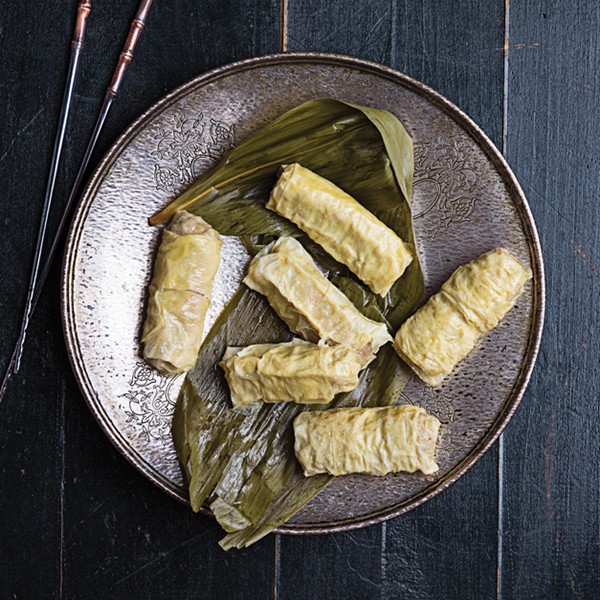 Steamed tofuskinwrapped pork rolls (Fu pi juan) recipe Eat Your Books