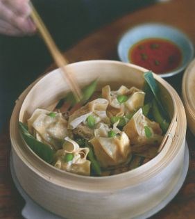 Steamed truffled prawn, tofu and edamame dumpling with ponzu