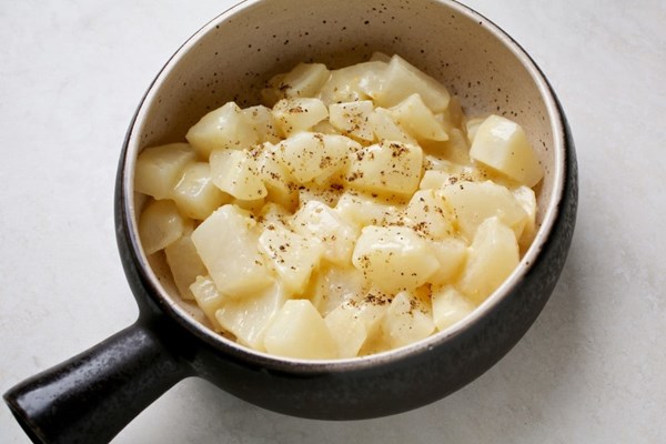Steamed turnips with miso + butter