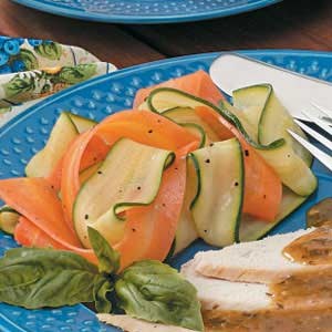 Steamed vegetable ribbons