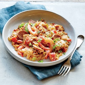 Steel-cut oats jambalaya