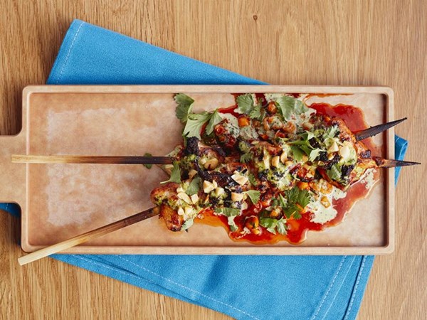 Stephanie’s chicken thigh anticuchos 
