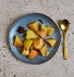 Stewed apple with star anise and cinnamon