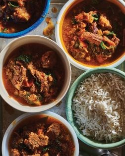 Stewed beef and pork belly with greens (Romazava)