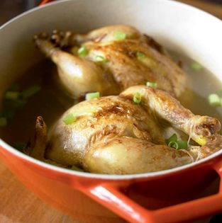 Stewed Cornish hens stuffed with rice (Youngkye baeksook)