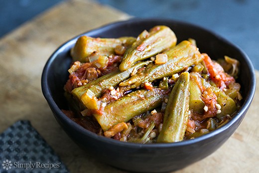Stewed okra and tomatoes Creole style