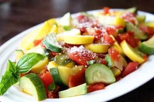 Stewed squash and tomatoes