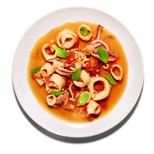 Stewed squid with ginger, chiles and coconut milk