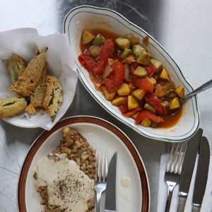 Stewed tomatoes and squash