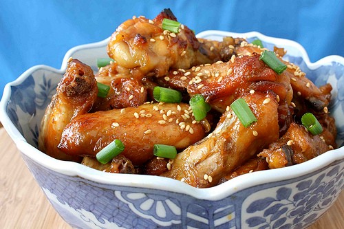 Sticky & sweet chicken wings with soy, honey & ginger