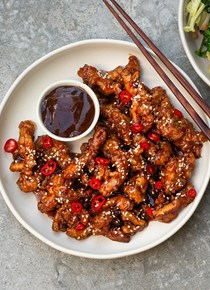 Sticky and crispy fried hoisin chicken