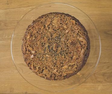 Sticky apple cake with coconut crunch