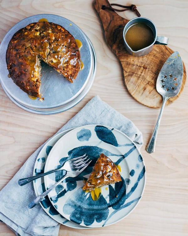 Sticky apple date cake