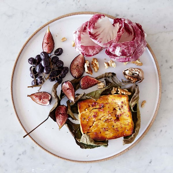 Sticky baked feta with radicchio