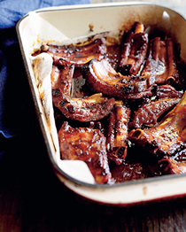 Sticky braised pork ribs with lime