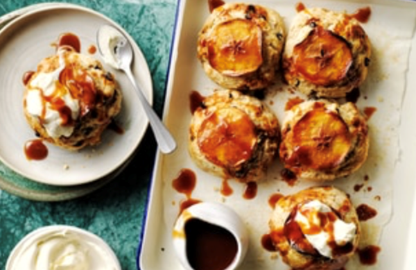 Sticky caramel apple scones