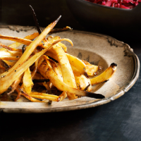 Sticky caramelised parsnips