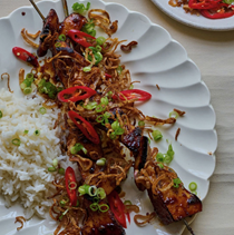 Sticky "chicken" skewers