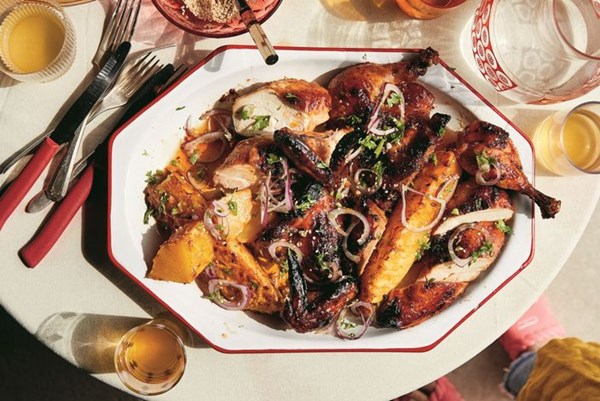  Sticky chili chicken with hot & sour pineapple 