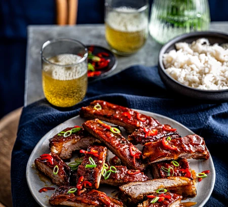 Sticky chilli marmalade ribs