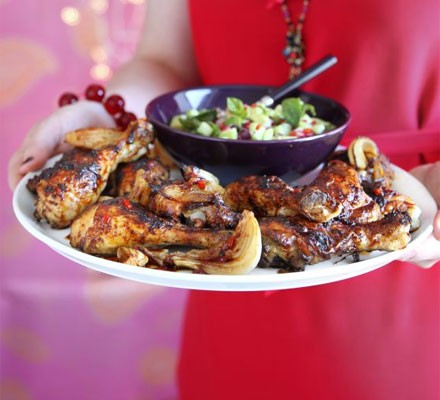 Sticky chilli roast chicken