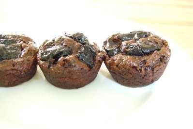 Sticky choc muffins