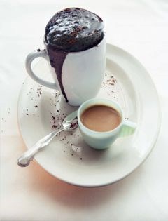 Sticky chocolate cake in your coffee mug in 3 minutes