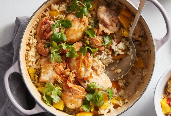 Sticky coconut chicken and rice [Kay Chun]