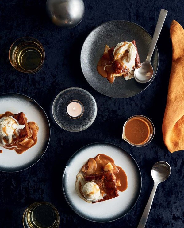 Sticky date, apple & kumara pudding