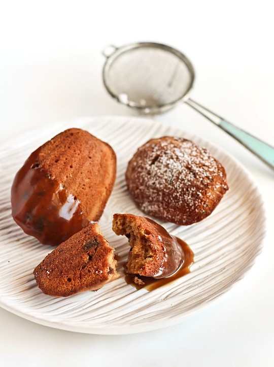 Sticky date madeleines with butterscotch sauce