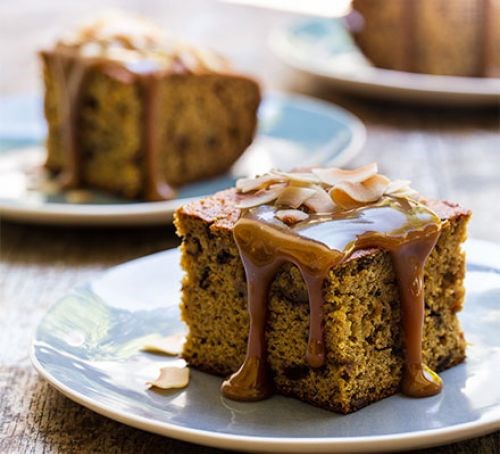 Sticky date pudding with coconut caramel